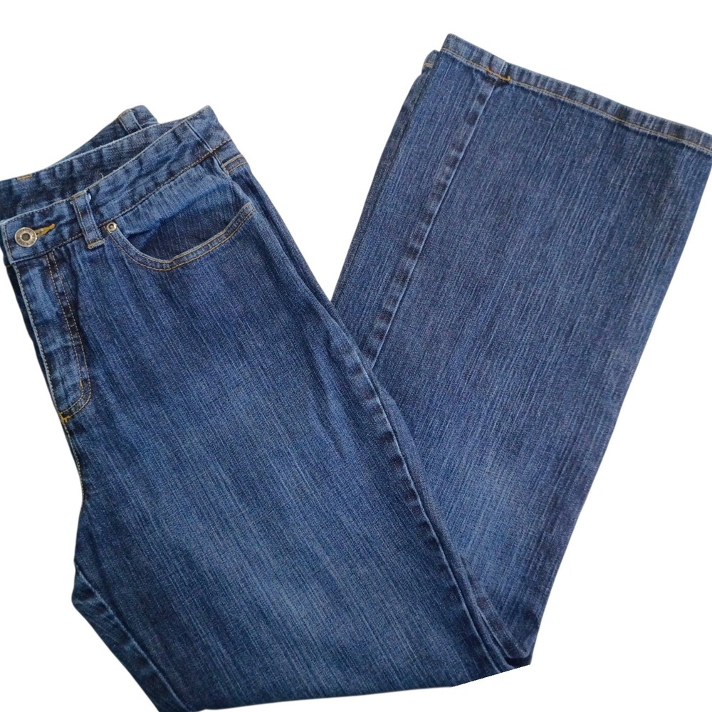 Talbots‎ Womens Size 10 Dark Wash Straight Leg Stretch Denim Jeans Blue